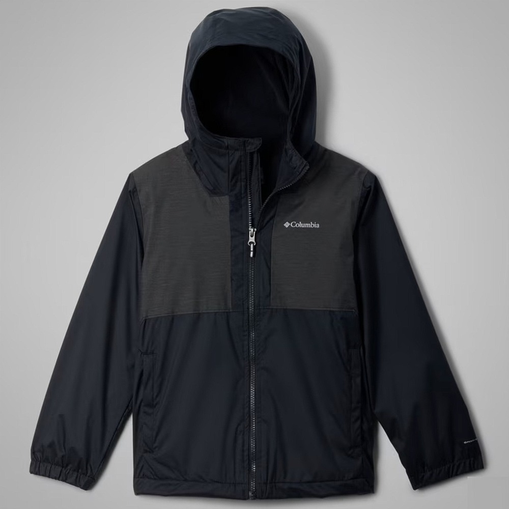 Columbia Boys Rainy Trails II Fleece Lined Jacket Large Black Full-Zip Hoody